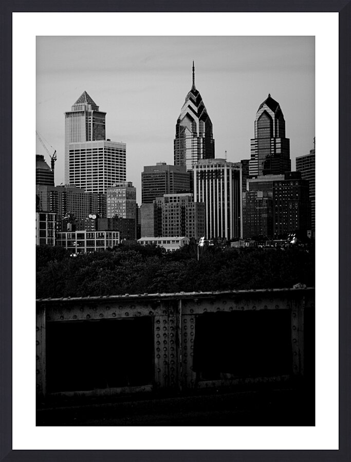philadelphia skyline pre comcast tower  vertical Picture Frame print