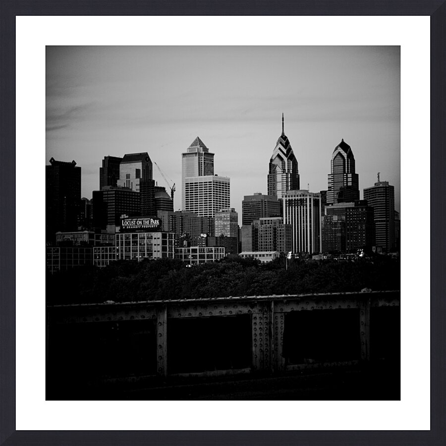 philadelphia skyline pre comcast tower  square 46 Picture Frame print