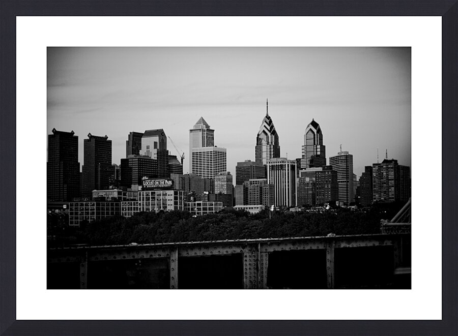 philadelphia skyline pre comcast tower  horizonta Picture Frame print
