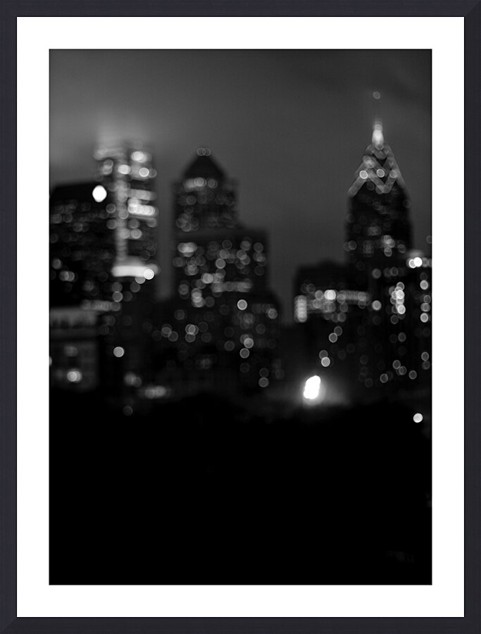 philly skyline out of focus  vertical 986 Focus 1 Picture Frame print