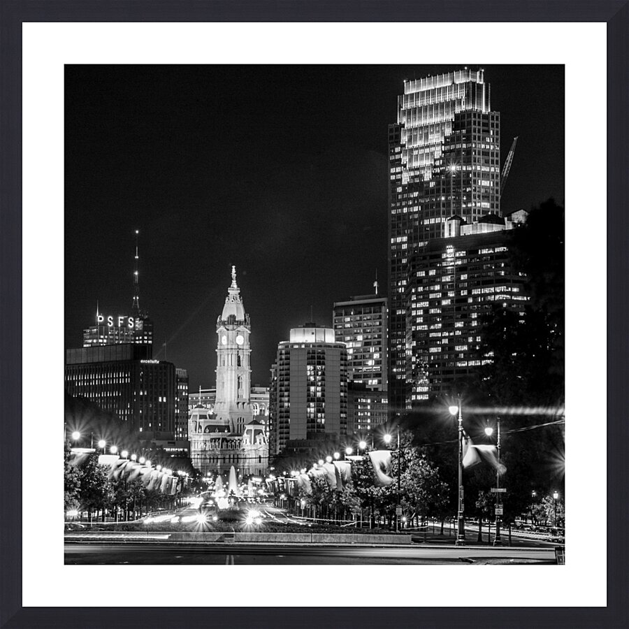 view down ben franklin parkway  square 473 Parkwa Picture Frame print