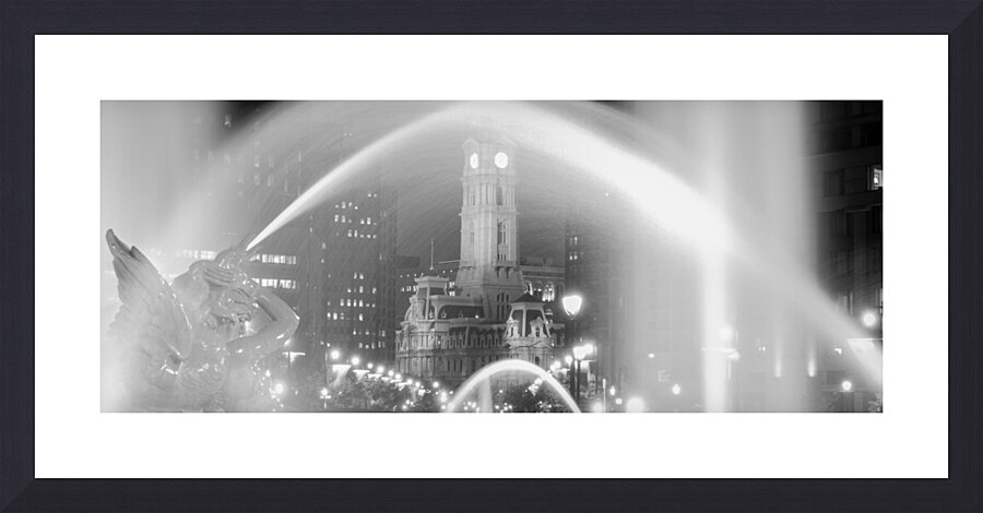 swann fountain philadelphia city hall  panoramic Picture Frame print
