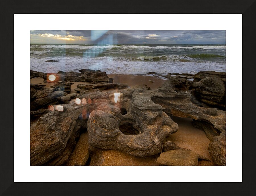 Palm Coast Rocks Sunset Picture Frame print