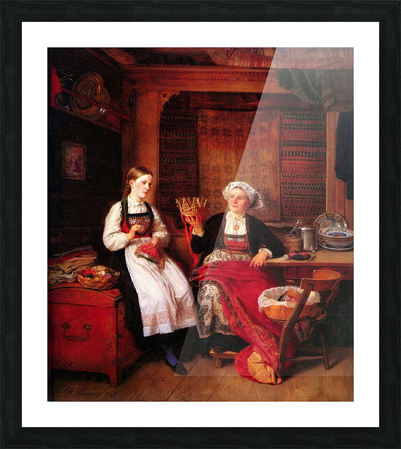 Admiring a crown Picture Frame print