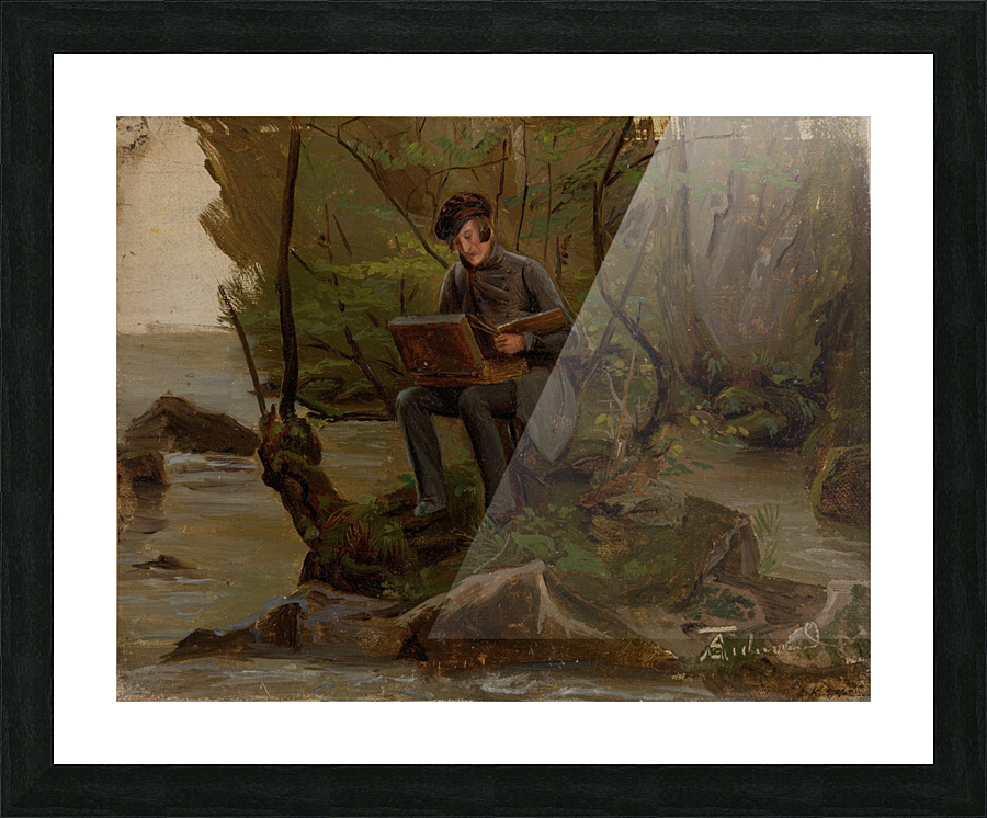 A painter and his box Picture Frame print