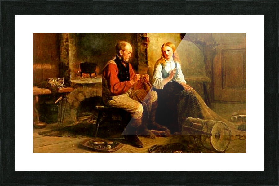 A couple working toghether Picture Frame print