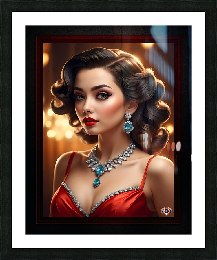 Im Still Waiting Captivating AI Concept Art Portrait by Xzendor7 Picture Frame print