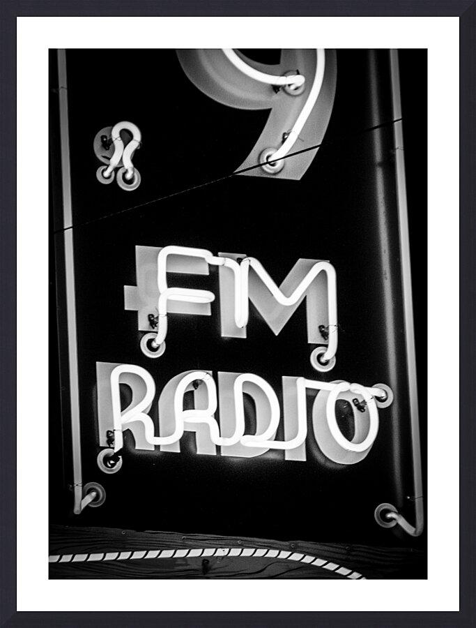 92.9 fm radio sign  vertical 813 Radio 13k Picture Frame print