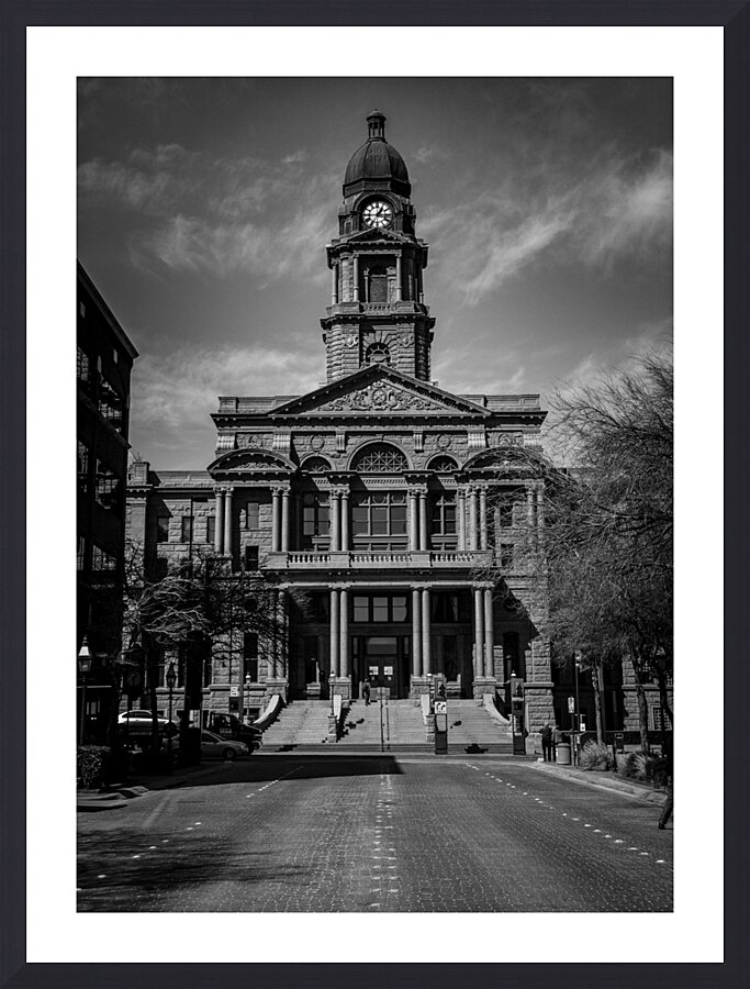 tarrant county courthouse  vertical 2130 Weatherf Picture Frame print
