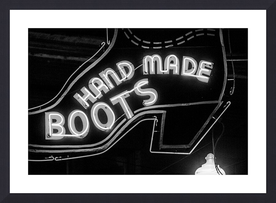 leddys handmade boots and saddles  horizontal 808 Picture Frame print