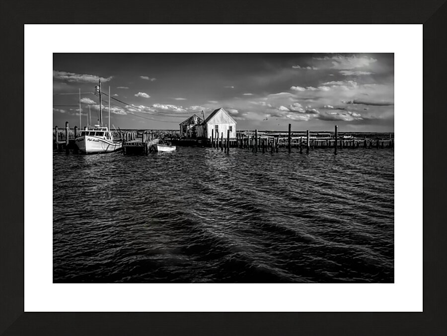 Virginia Crab Shack in Black and White Picture Frame print