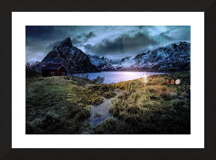 Sakrisoya Mountain Fjord Picture Frame print