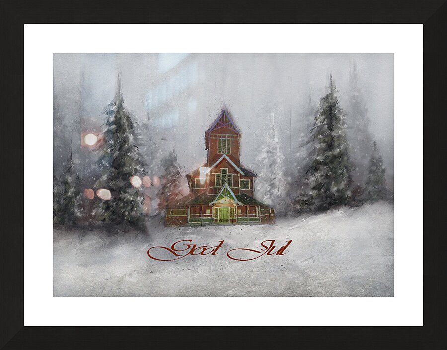 Norwegian Merry Christmas Picture Frame print