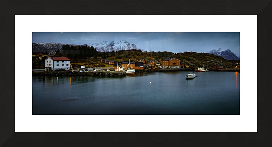 Lofoten Harbor Winter Rest Picture Frame print