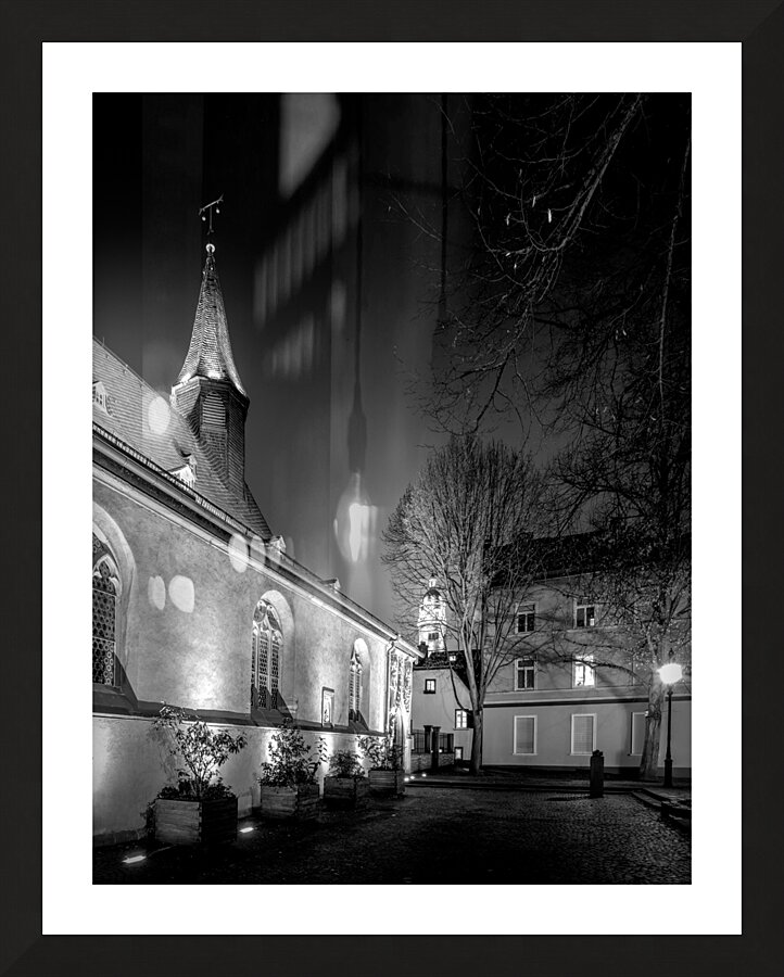 Hochster Schloss and Saint Justinus Church Picture Frame print