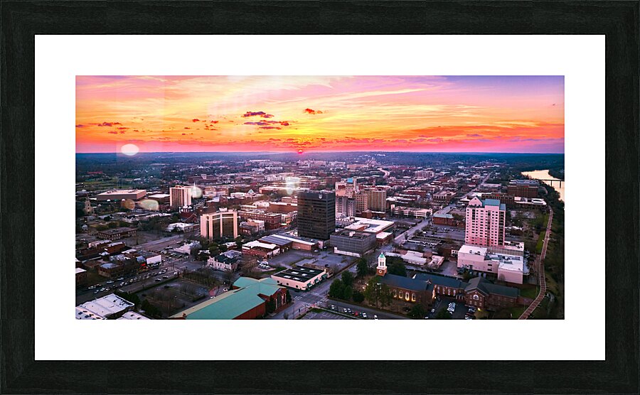 Downtown Augusta GA Sunset Aerial View DJI 0570.j  Framed Print Print