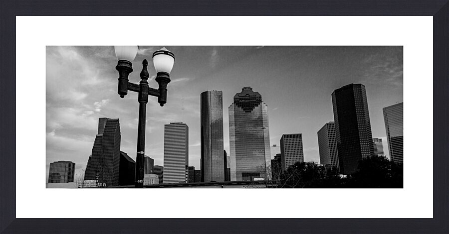 downtown houston texas skyline  panoramic 3272 Co Picture Frame print