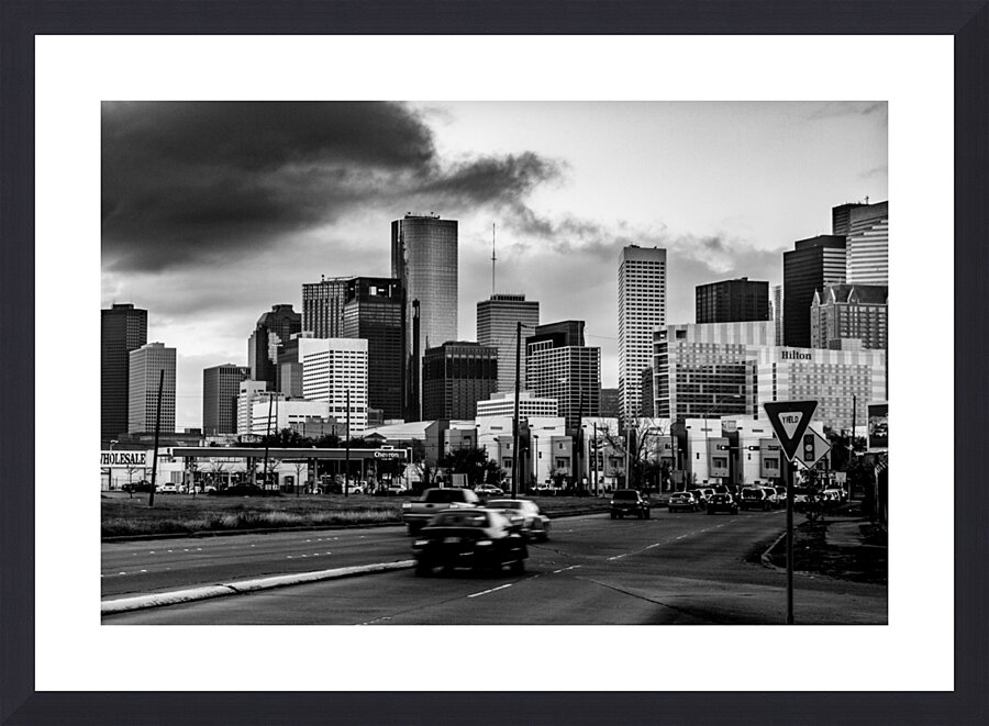 traffic into downtown houston texas  horizontal 3 Picture Frame print