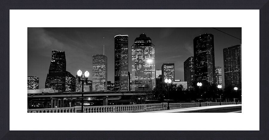 the houston skyline  panoramic 942 Sabine 13k Picture Frame print