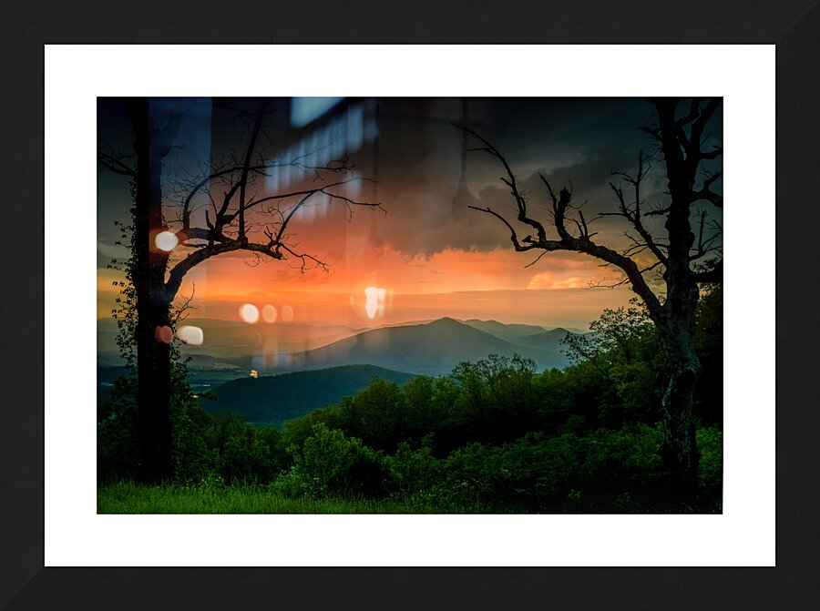 Blue Ridge Overlook at Sunset  Framed Print Print