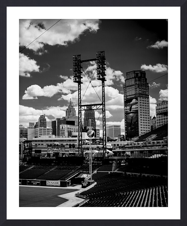 comerica park detroit skyline  vertical 557 Jungl Picture Frame print