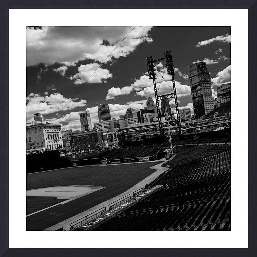 detroit skyline from comerica park  square 542 Co Picture Frame print