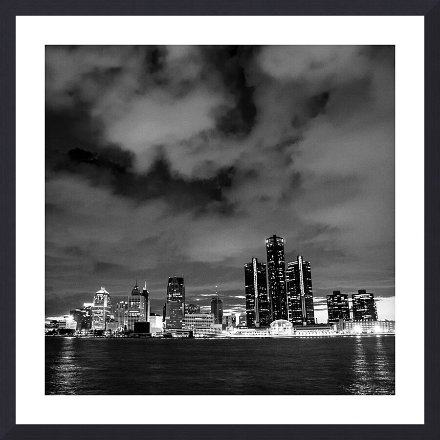 detroit michigan skyline windsor ontario canada   1708800339.2568 Picture Frame print