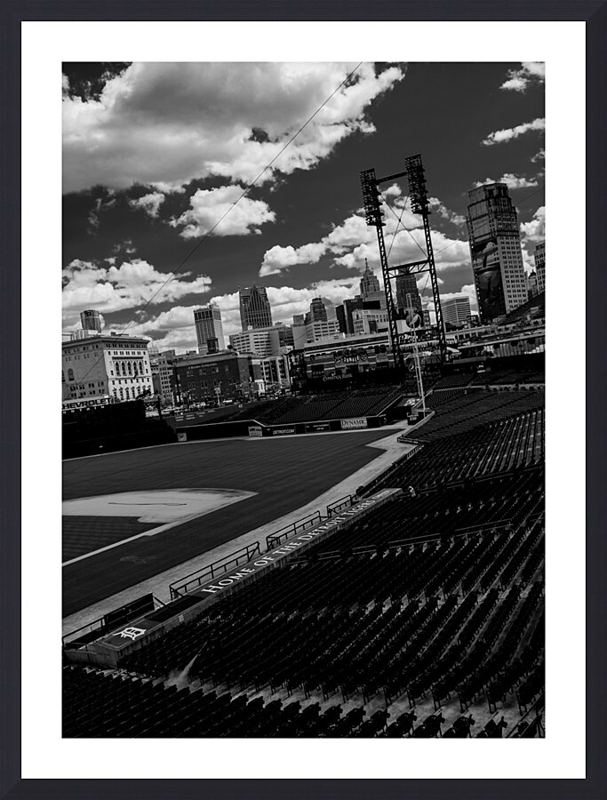 detroit skyline from comerica park  vertical 542 Picture Frame print