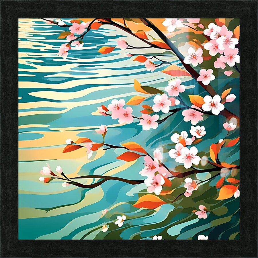 Flowers by the Batteaux River Picture Frame Printing