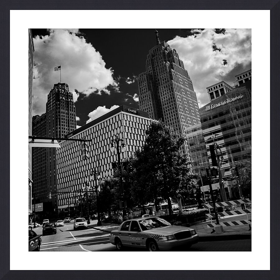 jfk square campus martius  square 540 Checker 13k Picture Frame print
