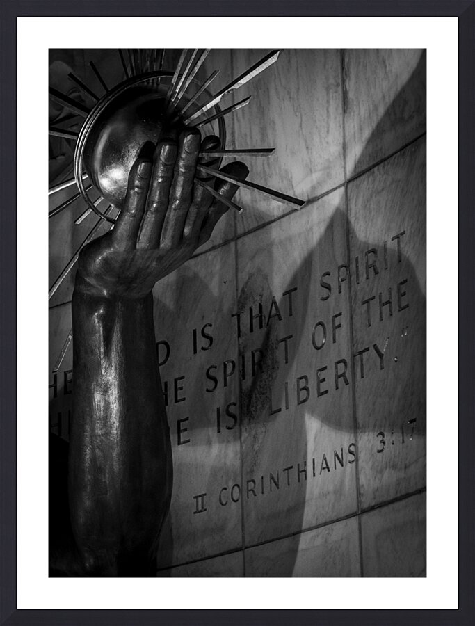 spirit of detroit left hand at night  vertical 30 Picture Frame print