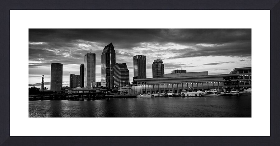 downtown tampa skyline at dusk  panoramic 1115 Pl Picture Frame print