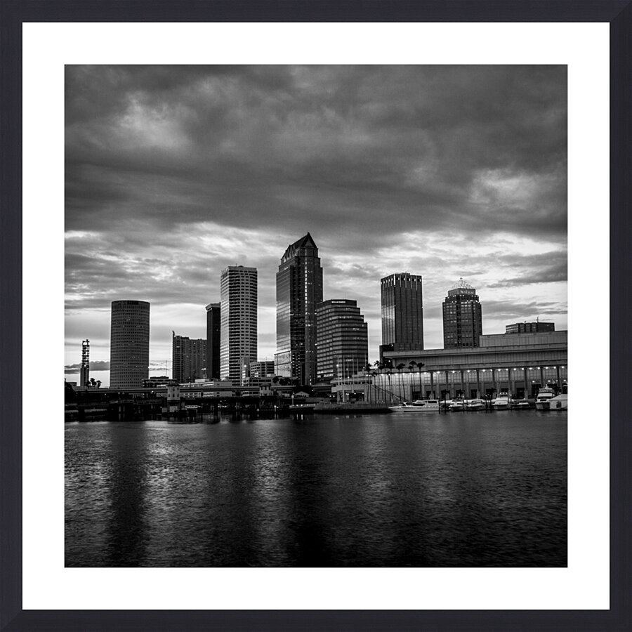 downtown tampa skyline at dusk  square 1115 Platt Picture Frame print