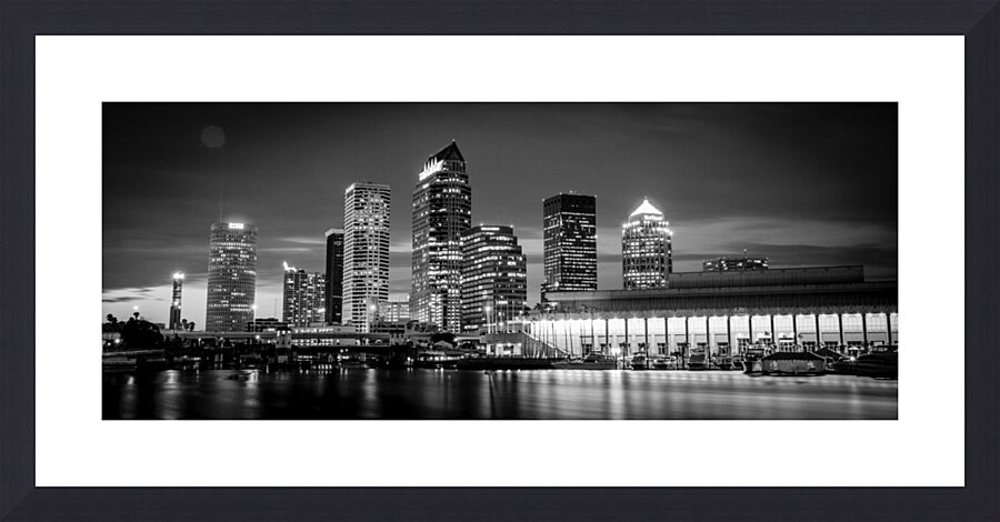 downtown tampa at night  panoramic 1120 Tampa 13k Picture Frame print