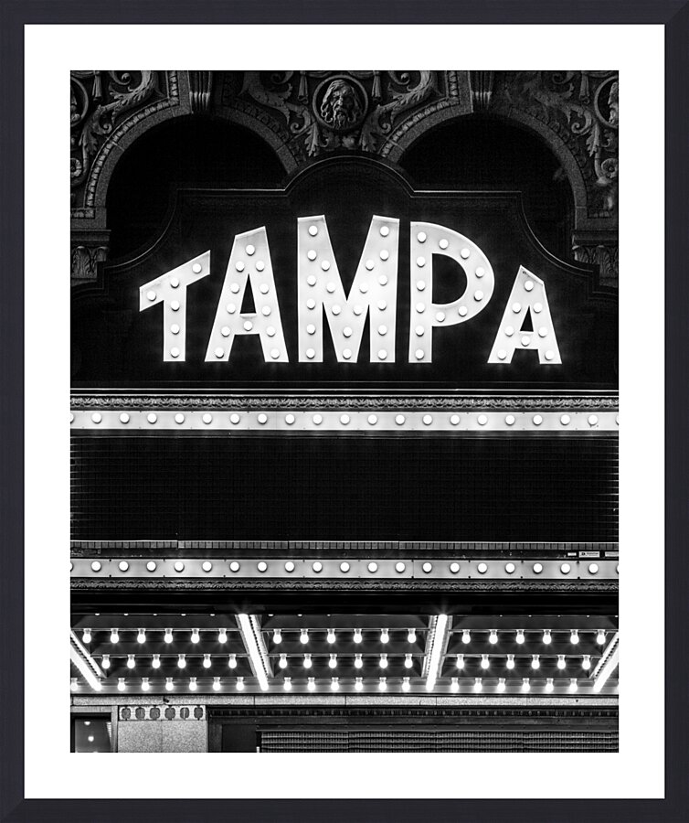 tampa theater marquee  vertical 3004 Theater 13k. Picture Frame print