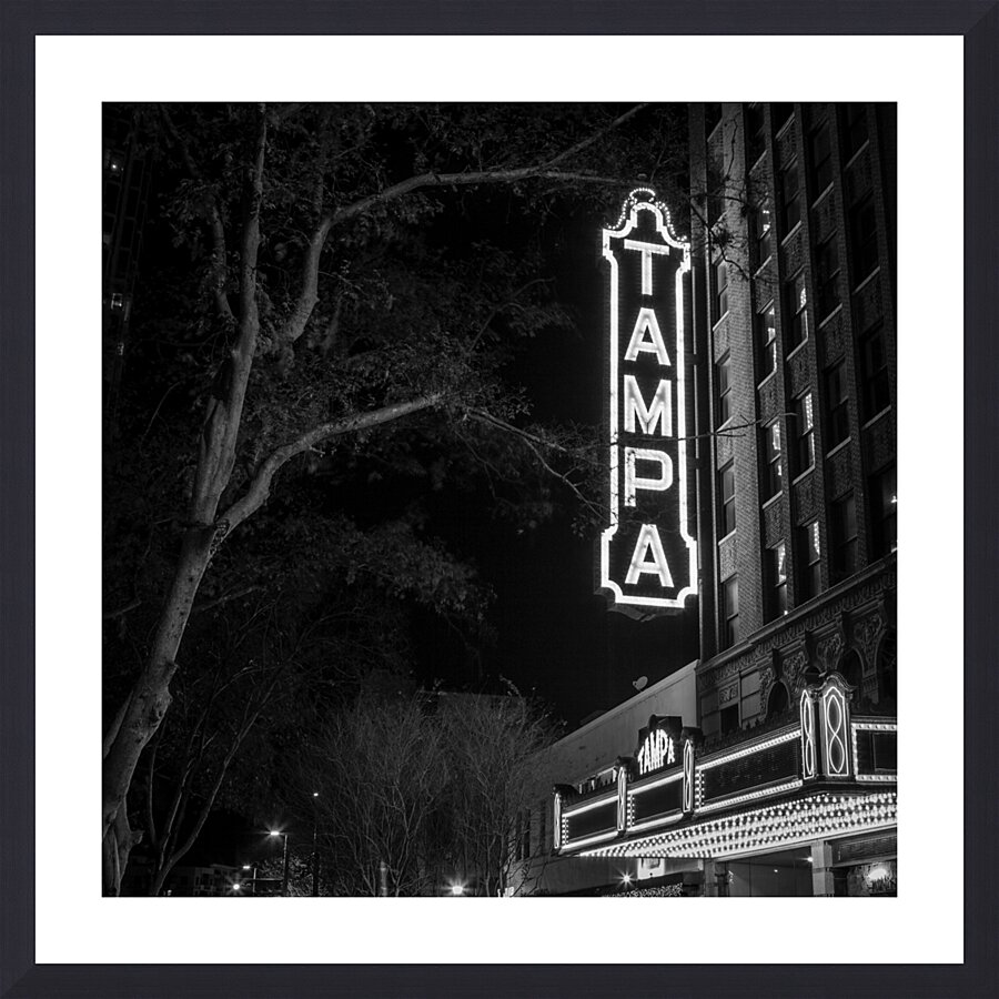tampa theater at night  square 3006 Zack 13k Picture Frame print