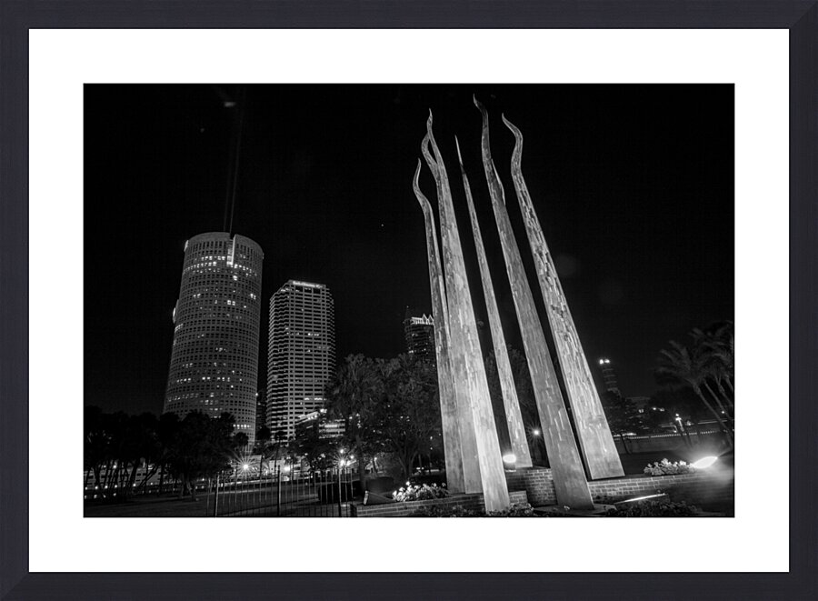 sticks of fire plant museum at night  horizontal Picture Frame print