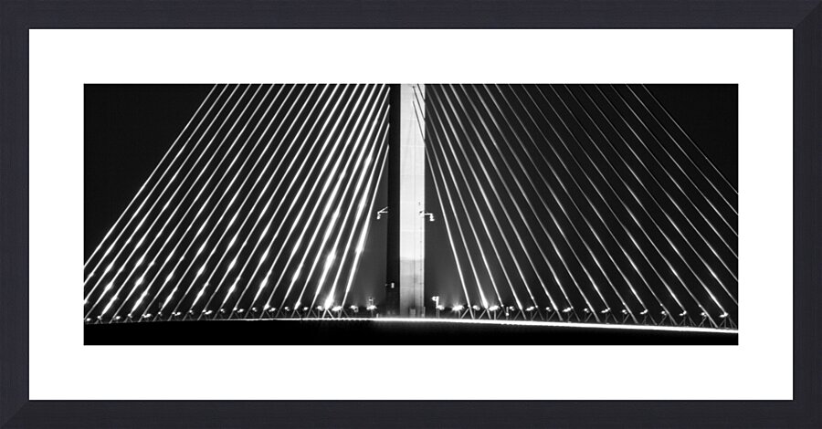 support cables sunshine skyway bridge  panoramic Picture Frame print