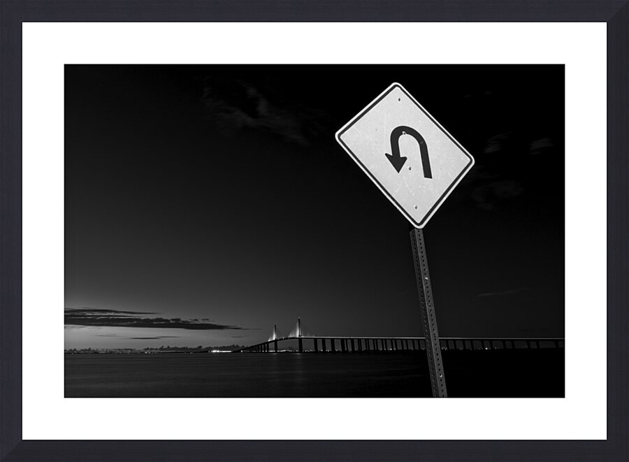 sunshine skyway fishing pier u turn  horizontal 1 Picture Frame print