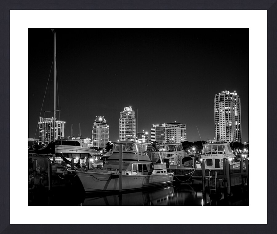 st petersburg skyline and marina  horizontal 1138 Picture Frame print