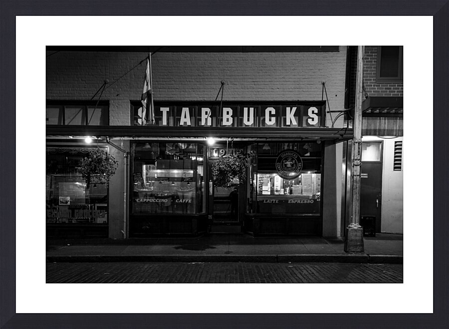 original starbucks at pike place market  horizont Picture Frame print