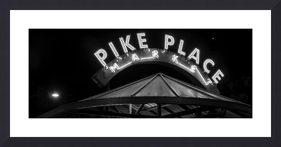pike place market bus station  panoramic 2698 Pla Picture Frame print