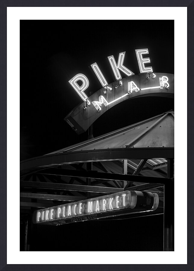 pike place market bus station  vertical 2698 Plac Picture Frame print