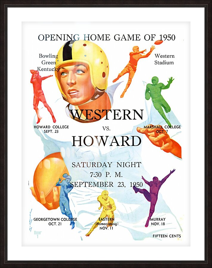 1950 western kentucky howard football Picture Frame print