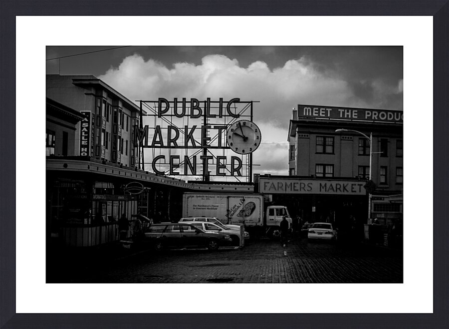 public market center sign  horizontal 296 Meet 13 Picture Frame print