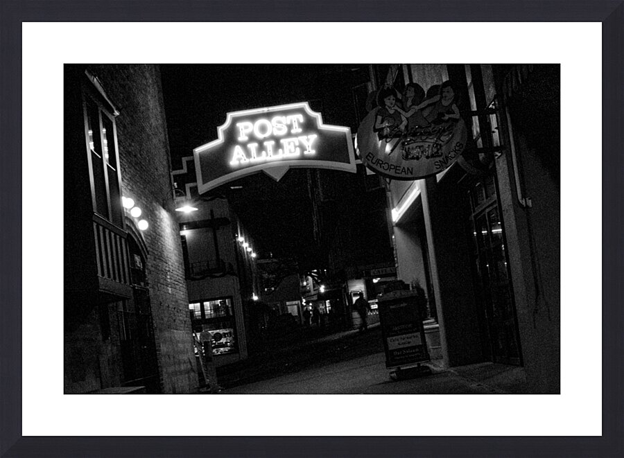 post alley at night  horizontal 302 Post 13k Picture Frame print