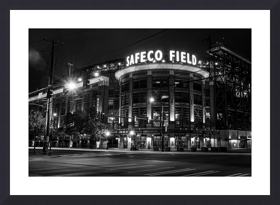 safeco field at night  horizontal 2699 Safeco 13k Picture Frame print