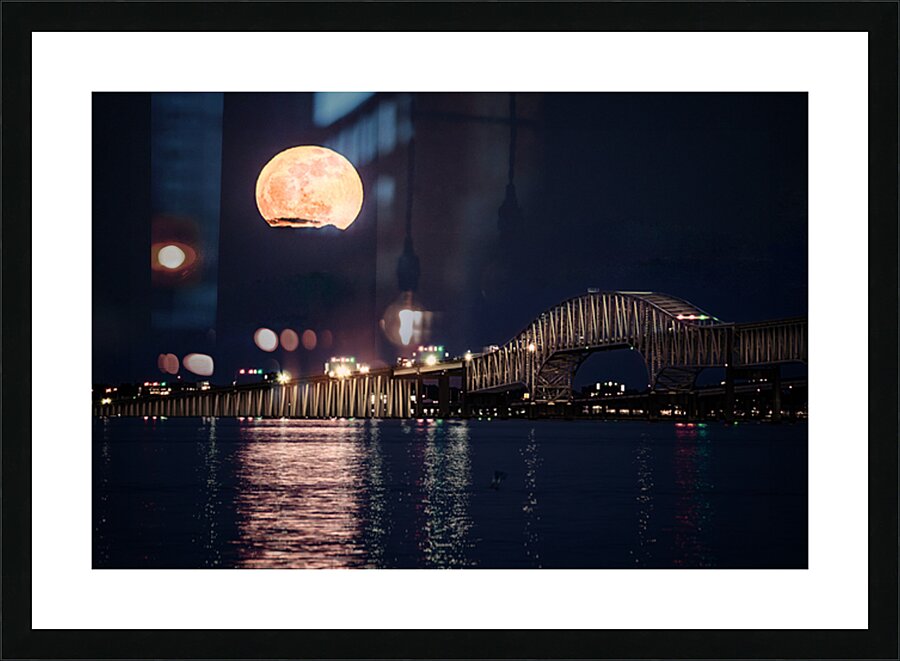 Moon Breaking Through Picture Frame print