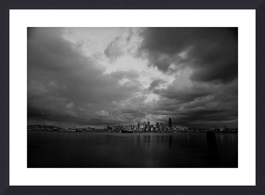 seattle skyline puget sound  horizontal 304 Puget Picture Frame print