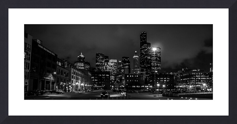 seattle skyline century link field  panoramic 270 Picture Frame print